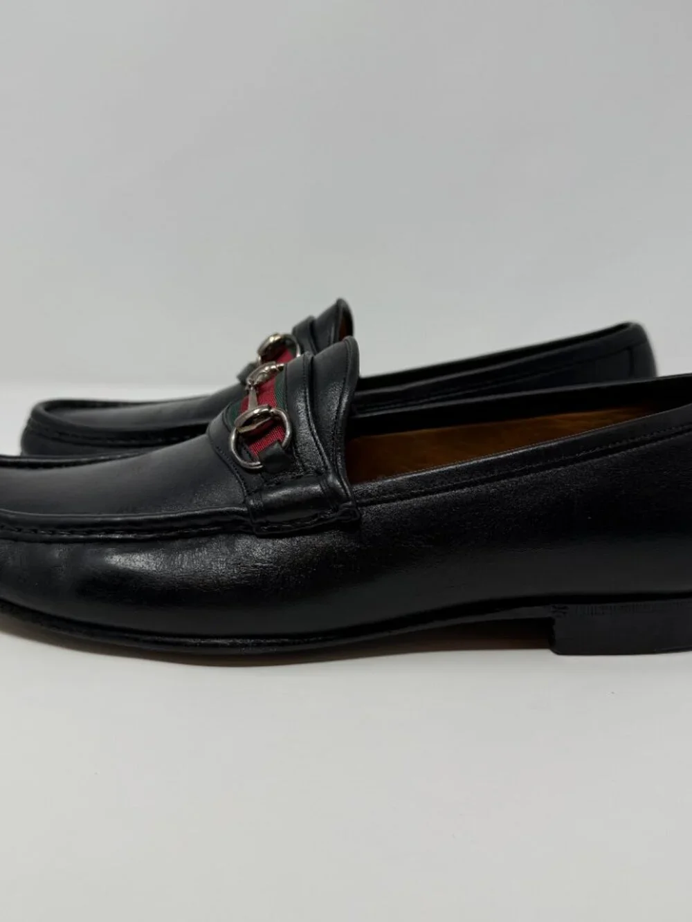 Gucci Leather Horsebit Loafers Men's 9.5 D Black Classic Designer Preppy Luxury